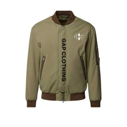 G&C Exclusive Olive Bomber Jacket with Embroidered Logo