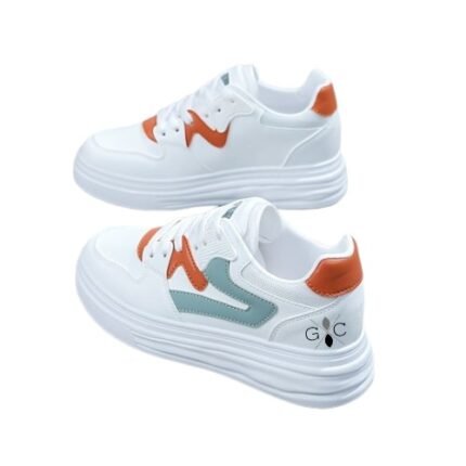 GXC White and Orange Sneakers