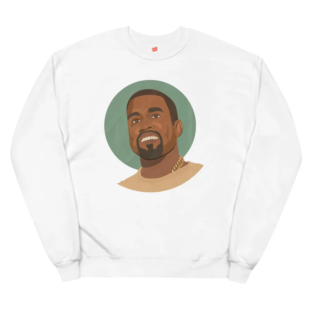 Kanye West Portrait Unisex fleece sweatshirt